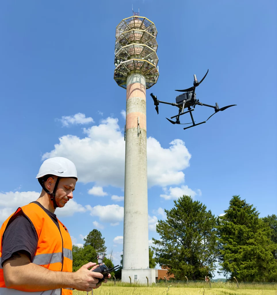 Visée FH télécom longue distance par drone – Axe Inspect